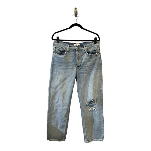 Re/Done Jeans High Rise Stove Pipe Jean in Livedilight Blue size 30 - Picture 2 of 16